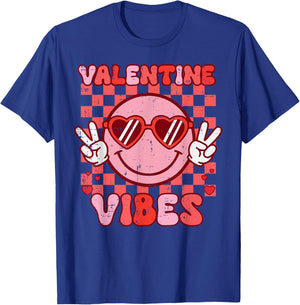 Valentine Vibes Peace Vintage Valentine Women Men Kids T-Shirt - T-Shirt | Royal