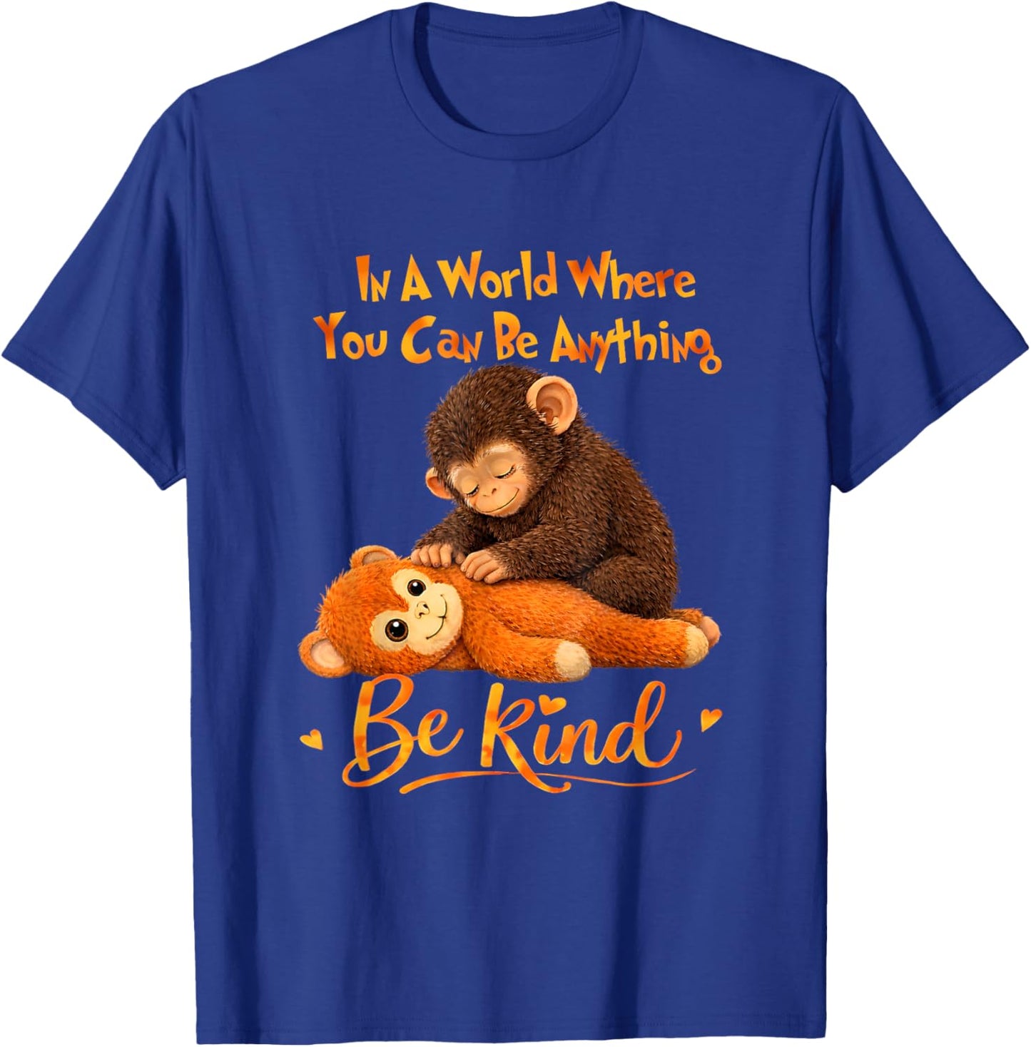 Be Kind Cute Baby Monkey Punch Team T-Shirt - T-Shirt | Royal