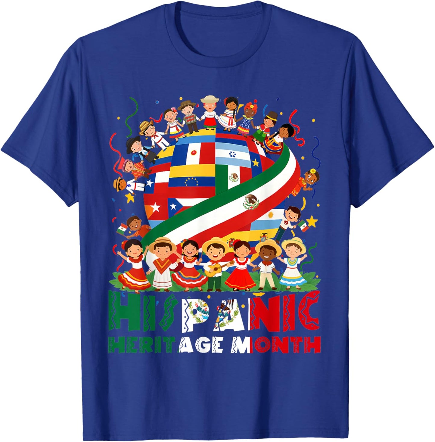 Hispanic Heritage Month Mexico All Latin Boys Girls Kids T-Shirt - T-Shirt | Royal