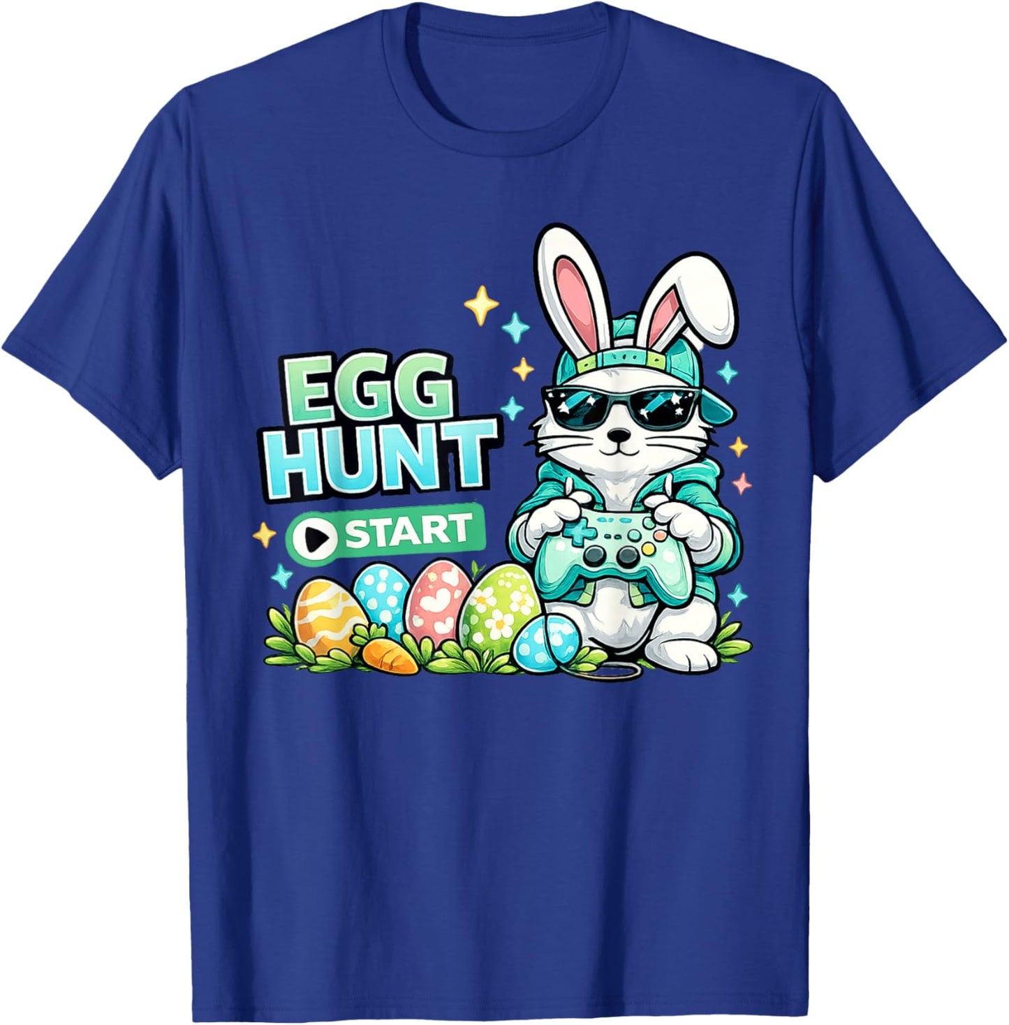 Happy Easter Day Egg Hunt Gamer Video Game Kids Men Boys T-Shirt - T-Shirt | Royal