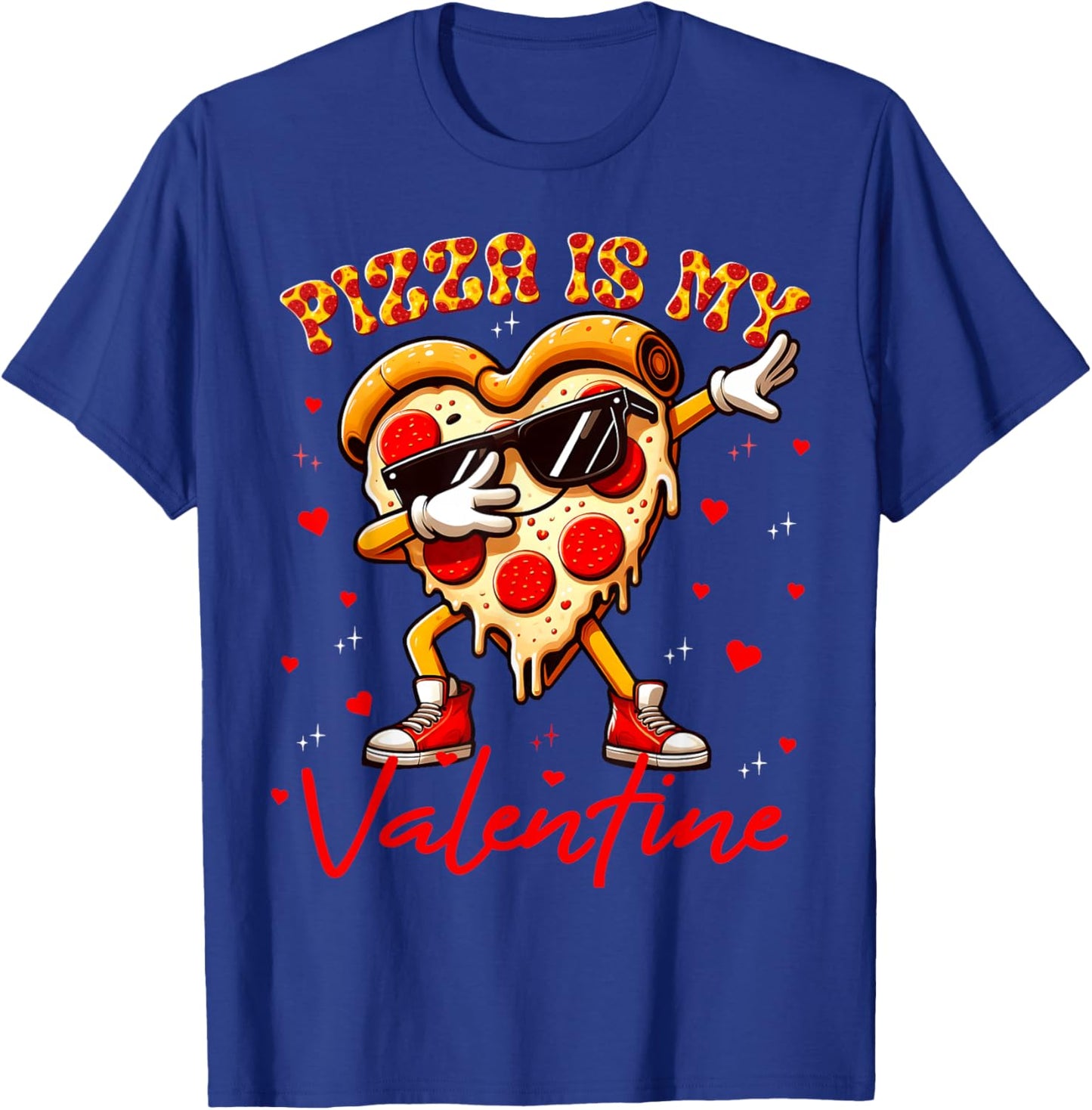 Pizza is My Valentine Dabbing Heart Pizza Outfit Men Boy T-Shirt - T-Shirt | Royal