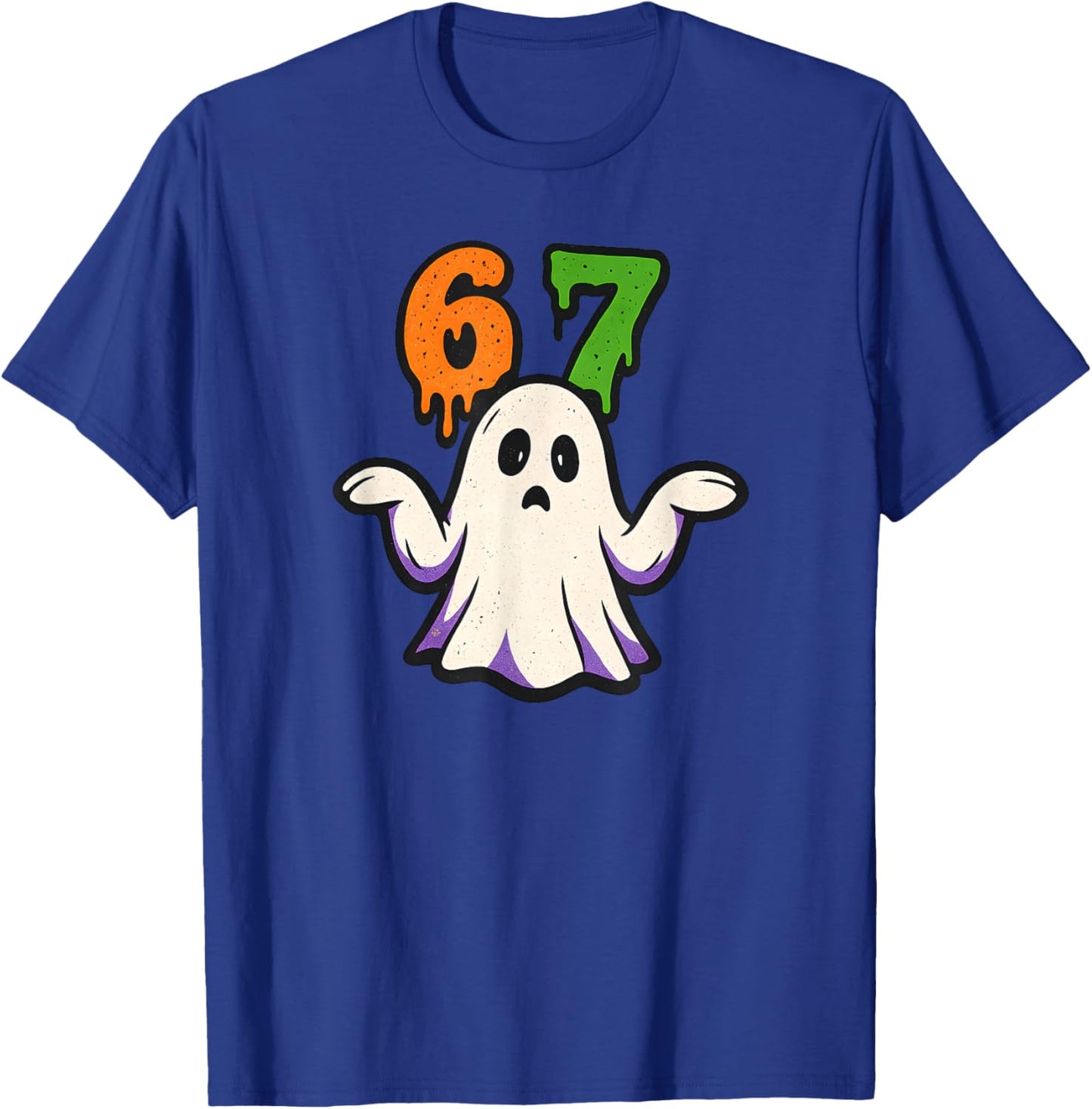 Halloween SCP 67 Cute Ghost Meme Six Seven Costume Design T-Shirt - T-Shirt | Royal