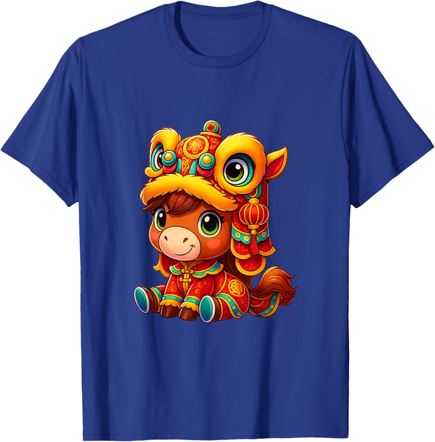 Cute Year of The Horse Chinese New Year Cartoon Design T-Shirt - T-Shirt | Royal