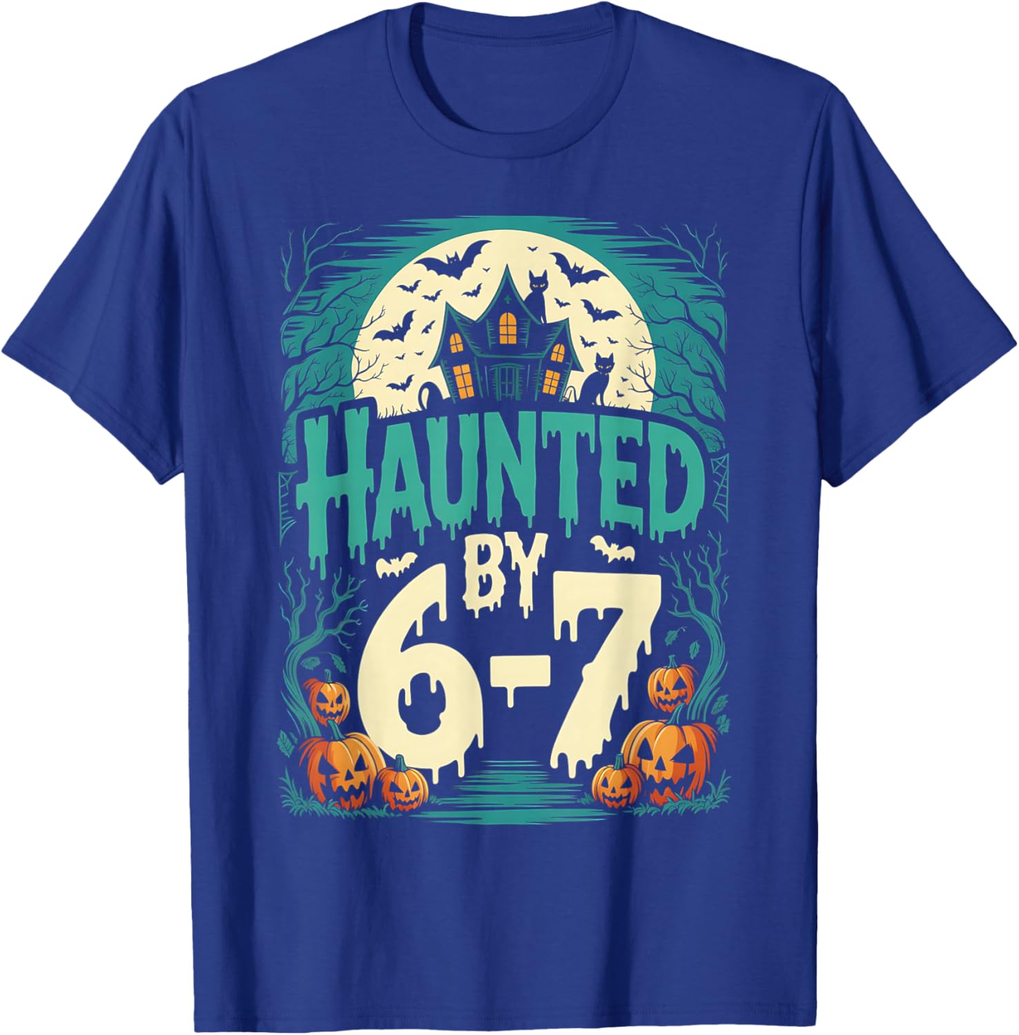 Retro Haunted by 6 7 T-Shirt - T-Shirt | Royal