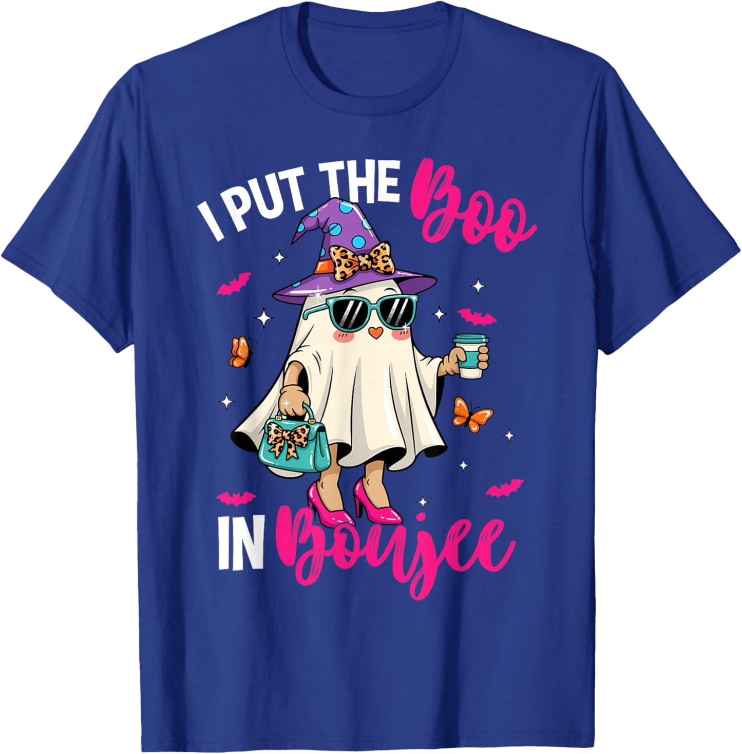 Spooky Ghost Pink I Put The Boo in Boujee Boo-Jie Halloween T-Shirt - T-Shirt | Royal