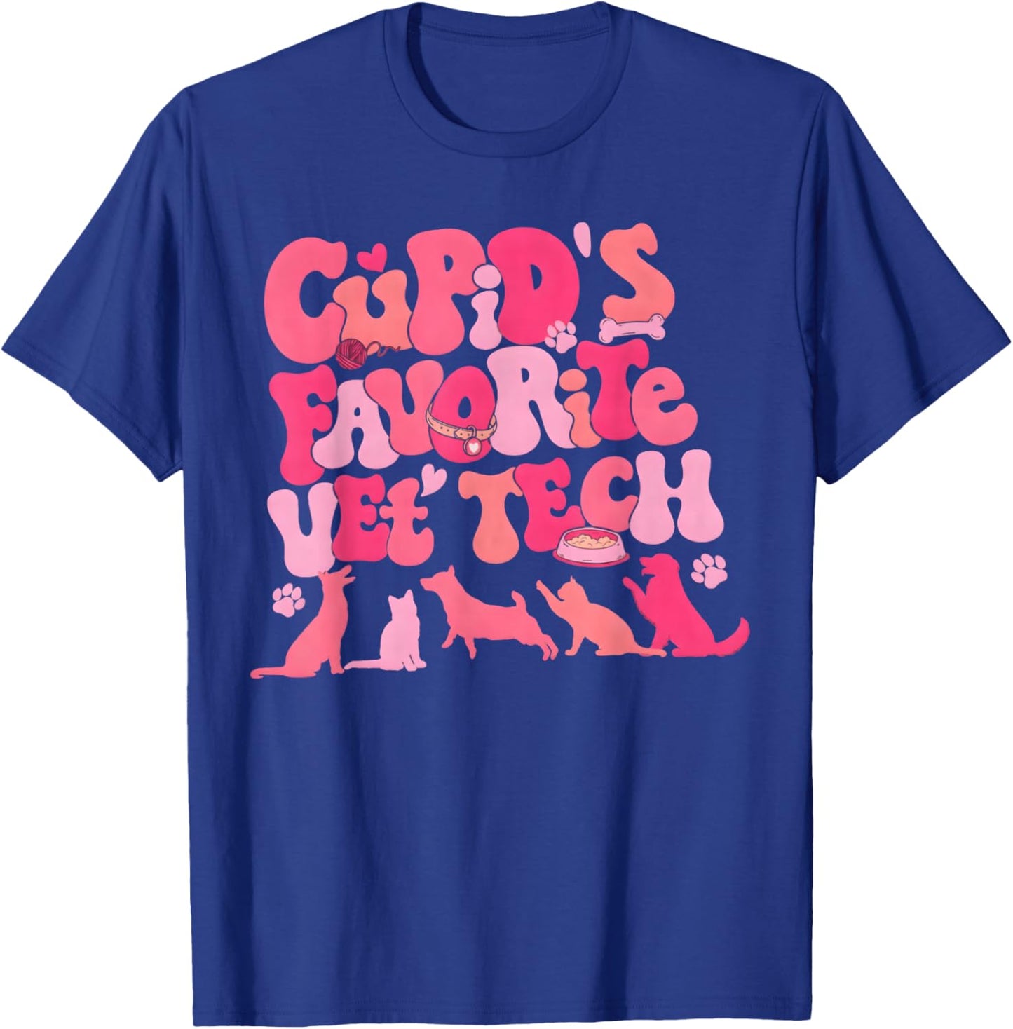 Cupid's Favorite Vet Tech Shirt Valentines Veterinarian T-Shirt - T-Shirt | Royal
