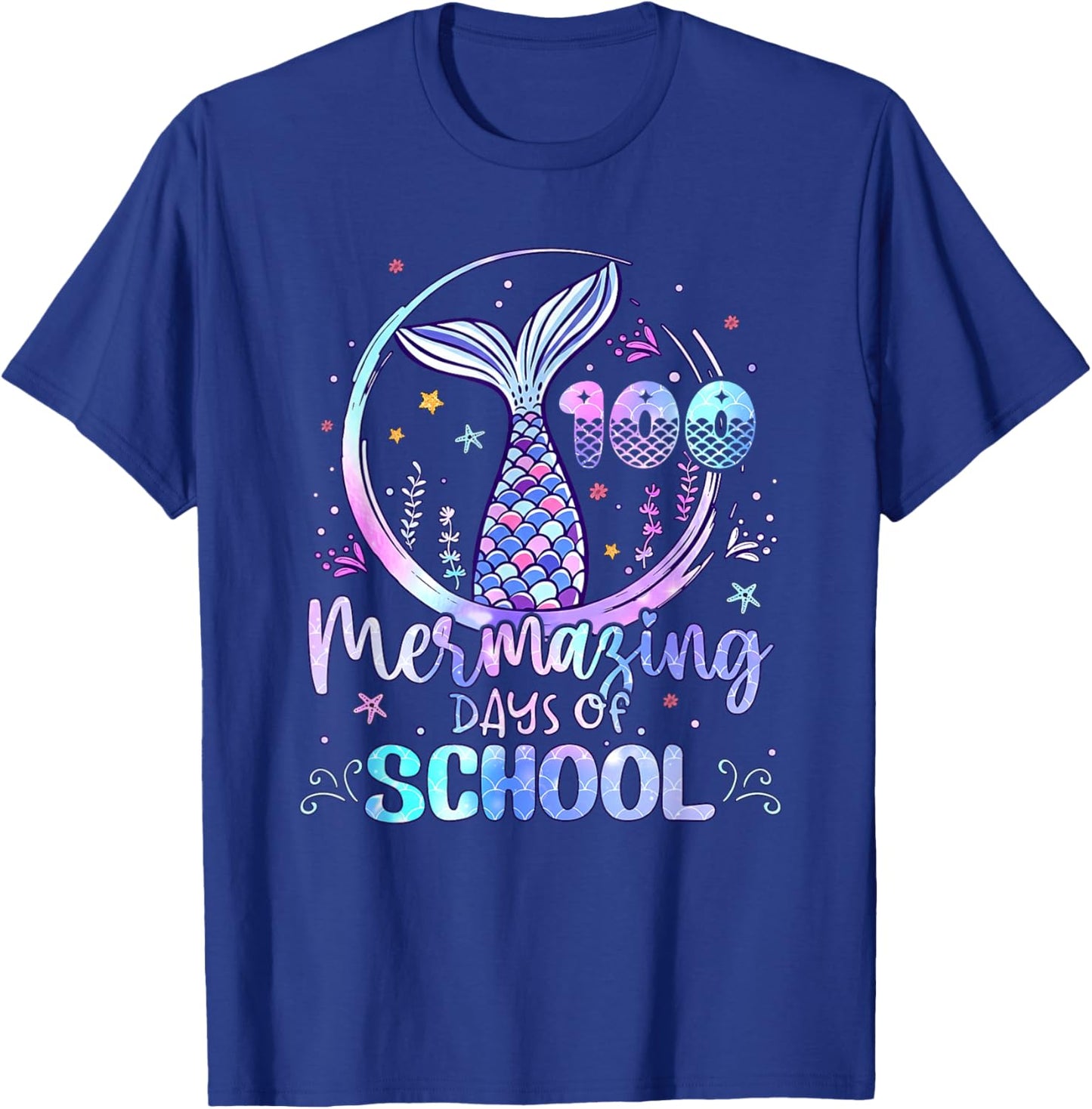 100 Mermazing Days of School Mermaid 100th Day Girls Kids T-Shirt - T-Shirt | Royal