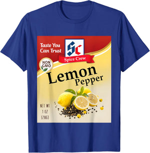 Lemon Pepper Condiment Costume Holiday Spice Costumes Group T-Shirt - T-Shirt | Royal