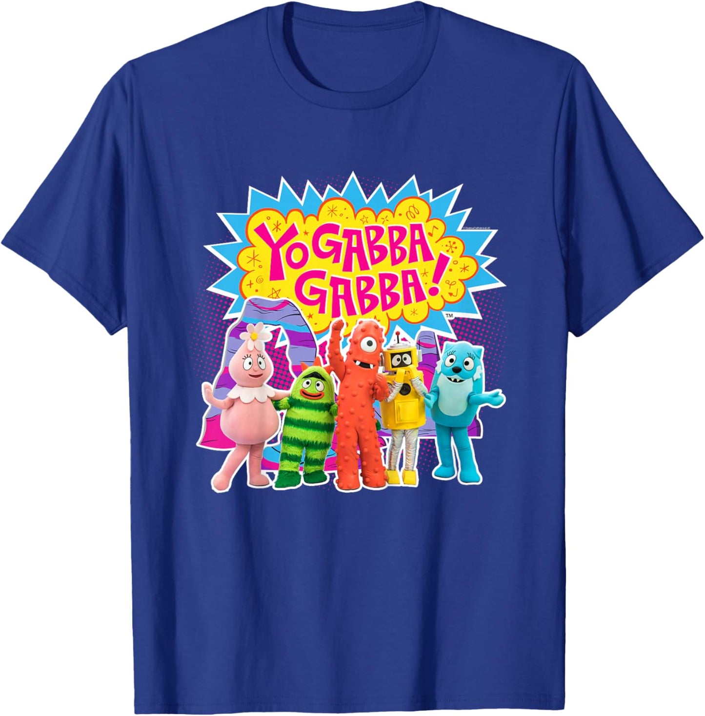 Kids Yo Gabba Gabba! Colorful Character Photo TV Show T-Shirt - T-Shirt | Royal