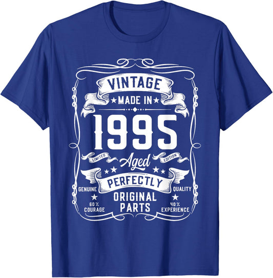 Vintage 1995 31yr 31st Birthday Gifts 31 Years Old T-Shirt - T-Shirt | Royal
