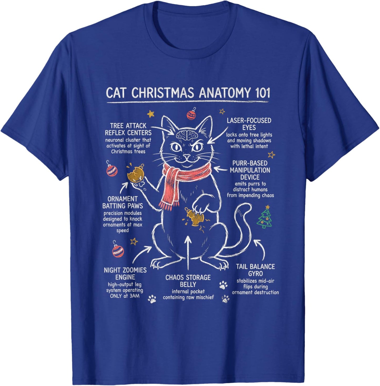 Funny Cat Christmas T-Shirt - T-Shirt | Royal