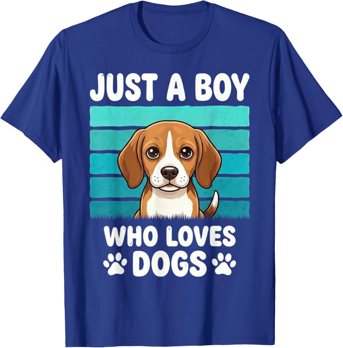 Just a Boy Who Loves Dogs Funny Dog Lover Kids Boys T-Shirt - T-Shirt | Royal