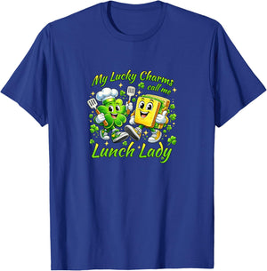 My Lucky Charms Call Me Lunch Lady Saint Patricks Day T-Shirt - T-Shirt | Royal