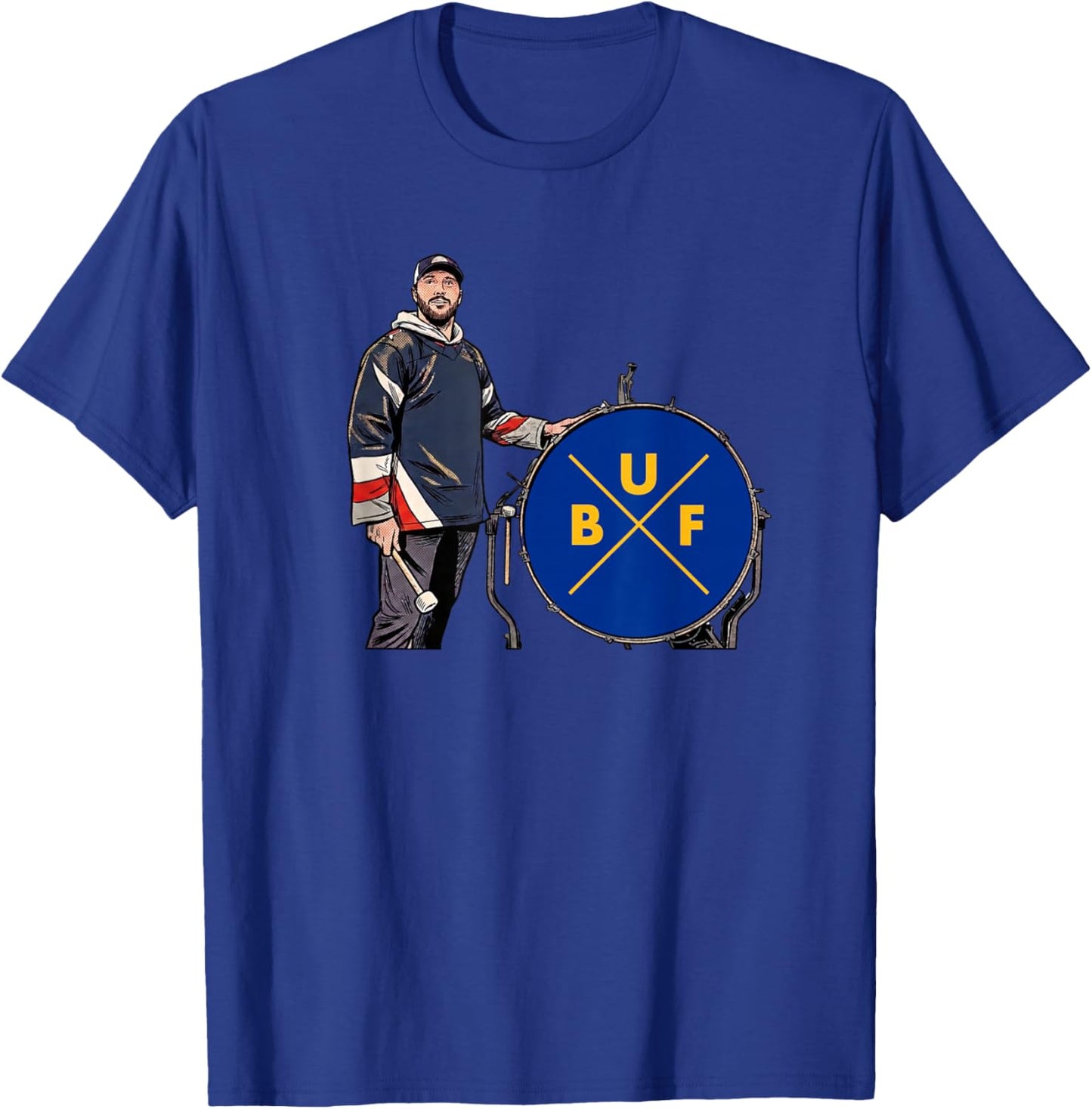 Buffalo Hockey Bang The Drum for 716 T-Shirt - T-Shirt | Royal