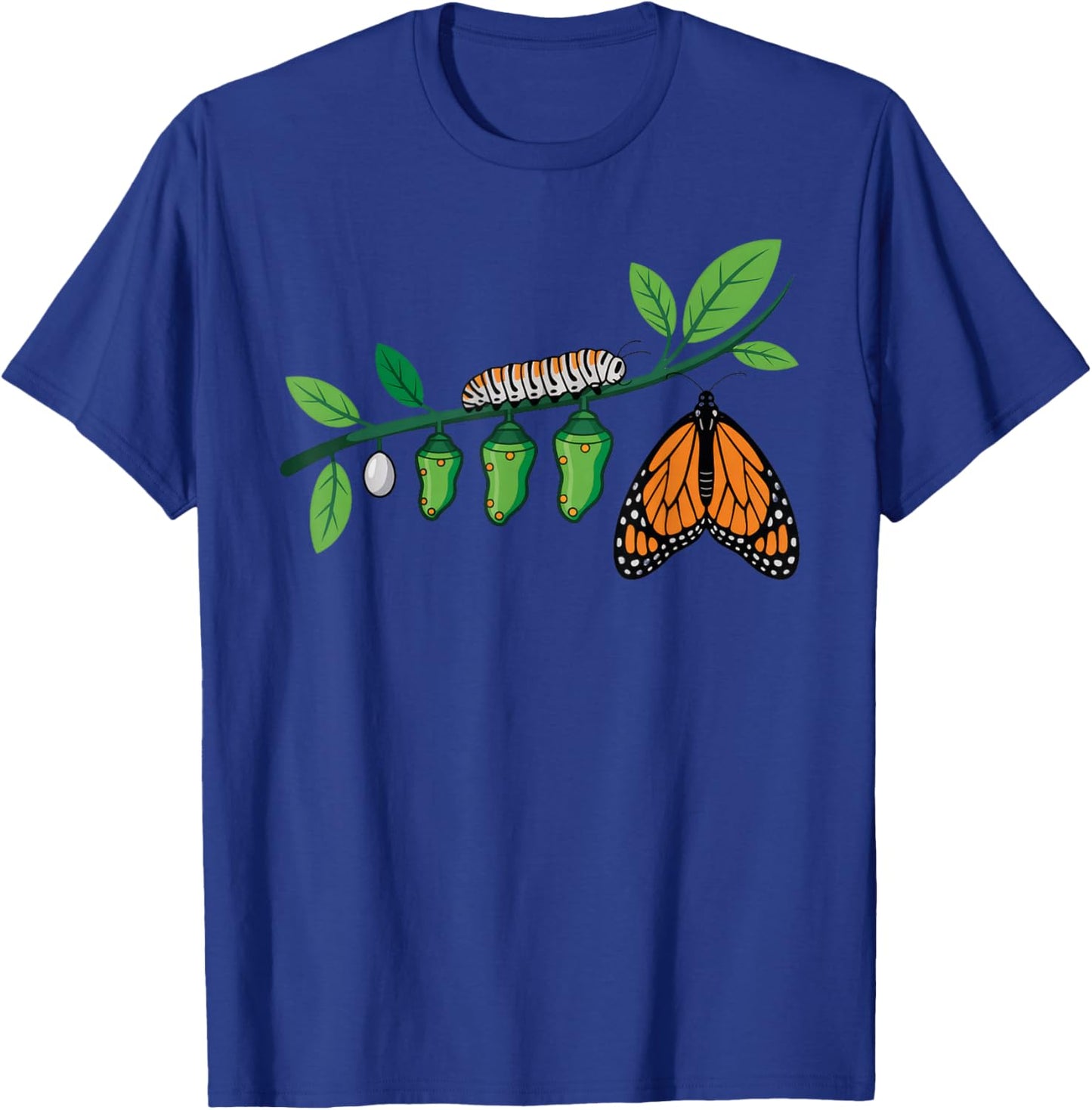 Monarch Butterfly Caterpillar Lifecycle Metamorphosis T-Shirt - T-Shirt | Royal