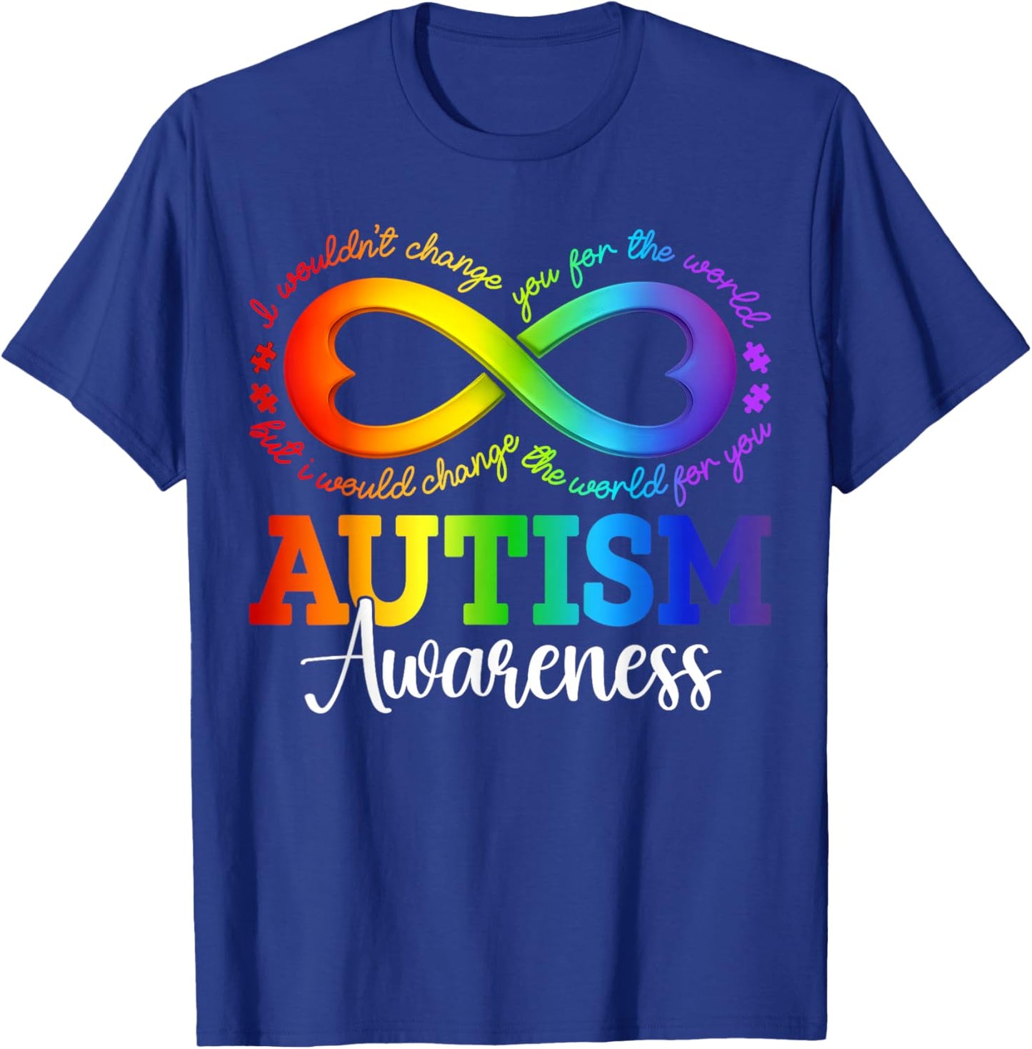 Autism Awareness Acceptance Shirt Infinity Symbol Men Women T-Shirt - T-Shirt | Royal