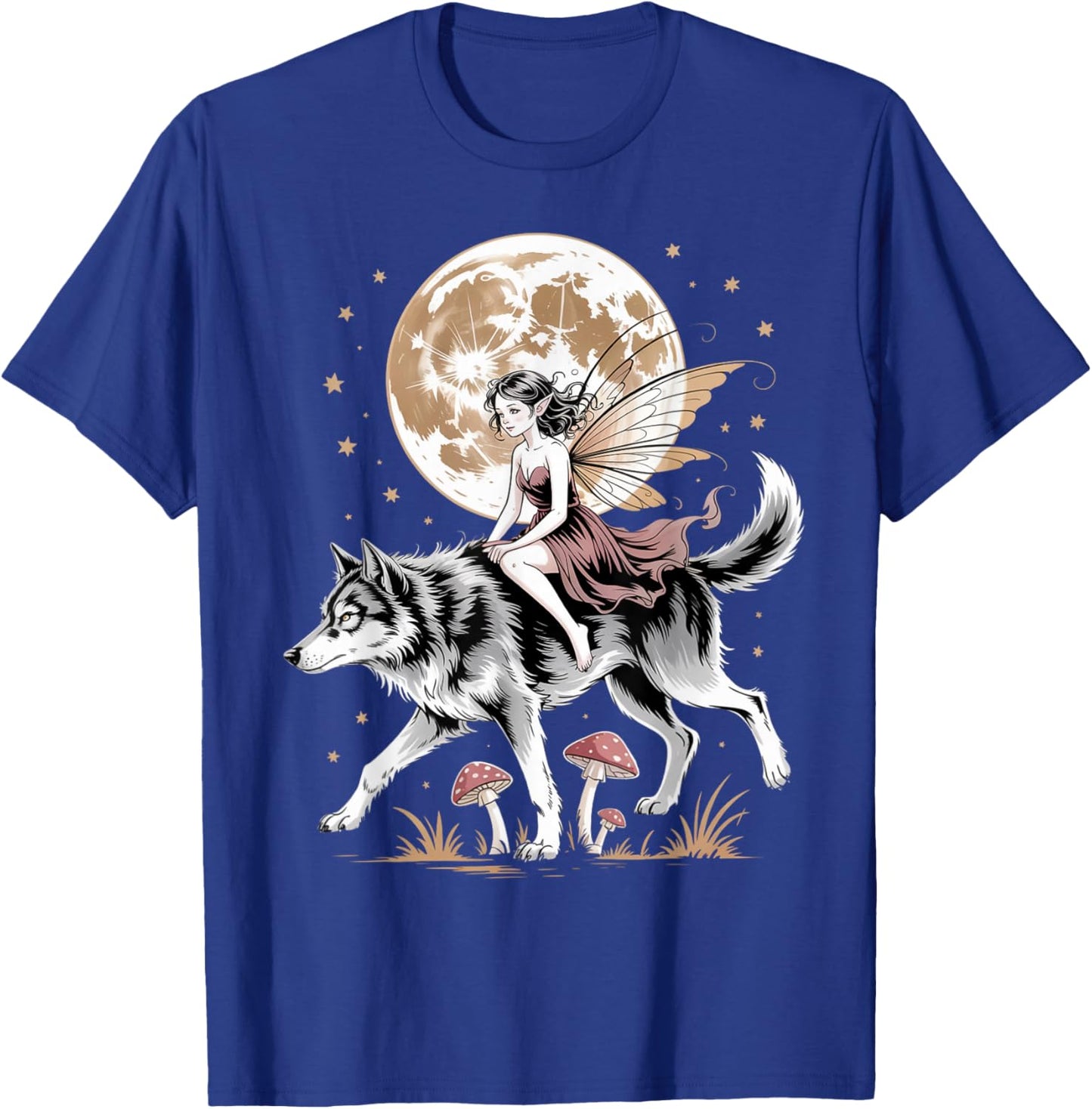 Fairy Wolf Satanism Demonic Devil Witchcraft Goth Occult T-Shirt - T-Shirt | Royal