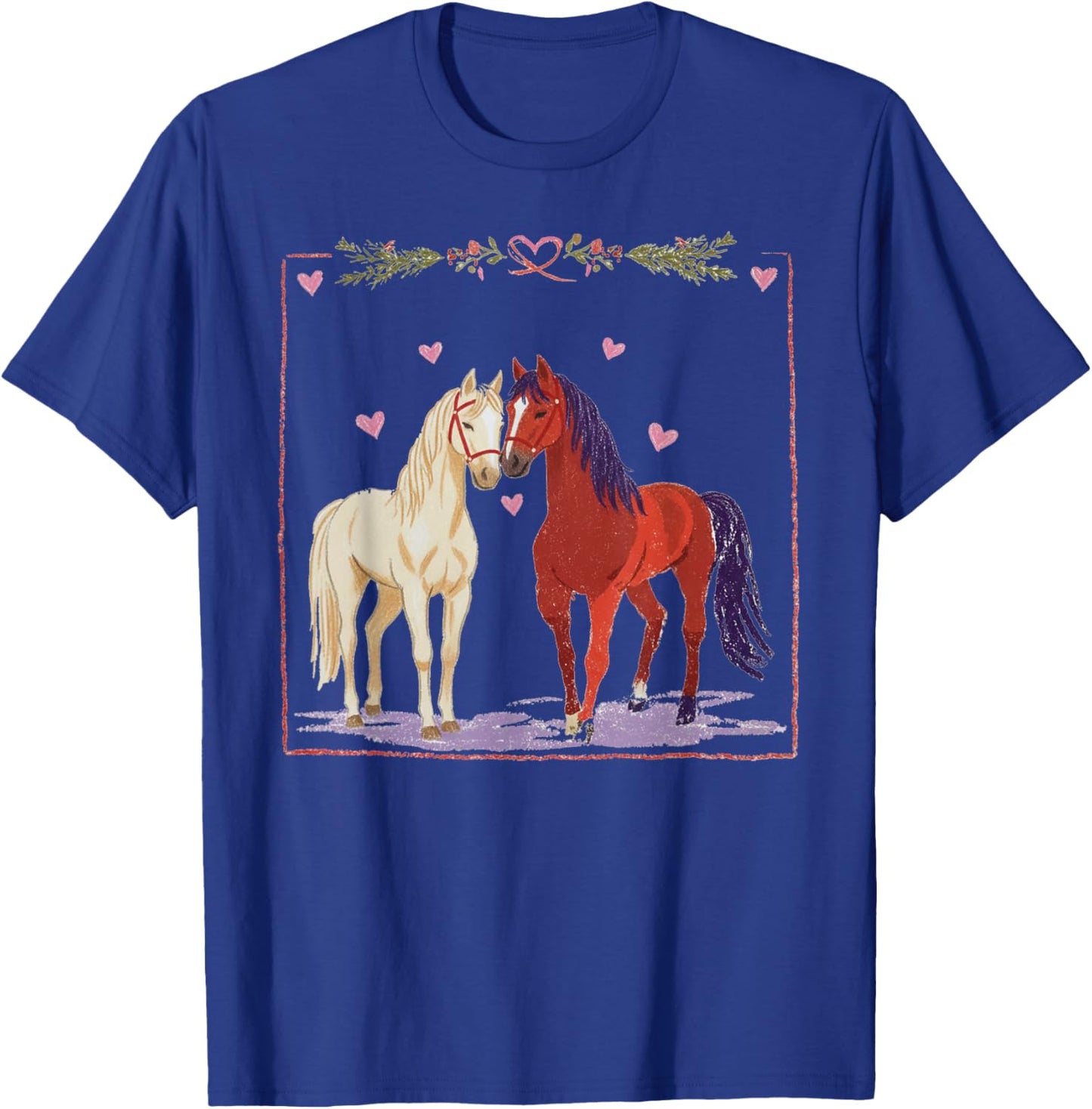 Funny Western Valentine Horse Bow Horse Lover Couples T-Shirt - T-Shirt | Royal