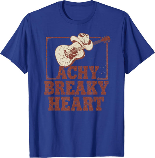 Retro Country Vibes Achy Breaky Heart Edition T-Shirt - T-Shirt | Royal