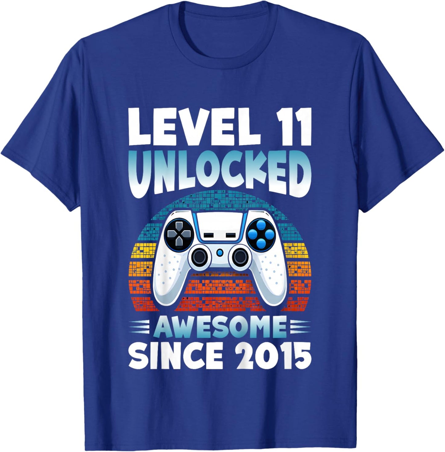 Kids Level 11 Unlocked Awesome Since 2015 Gamer 11th Birthday T-Shirt - T-Shirt | Royal