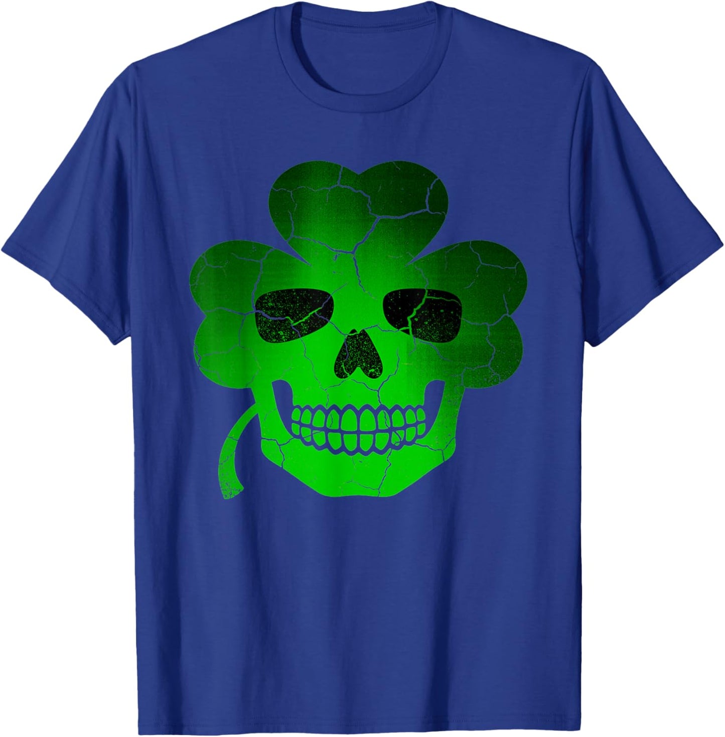 Funny Lucky Skull Clover St. Patrick’s Day .Men T-Shirt - T-Shirt | Royal