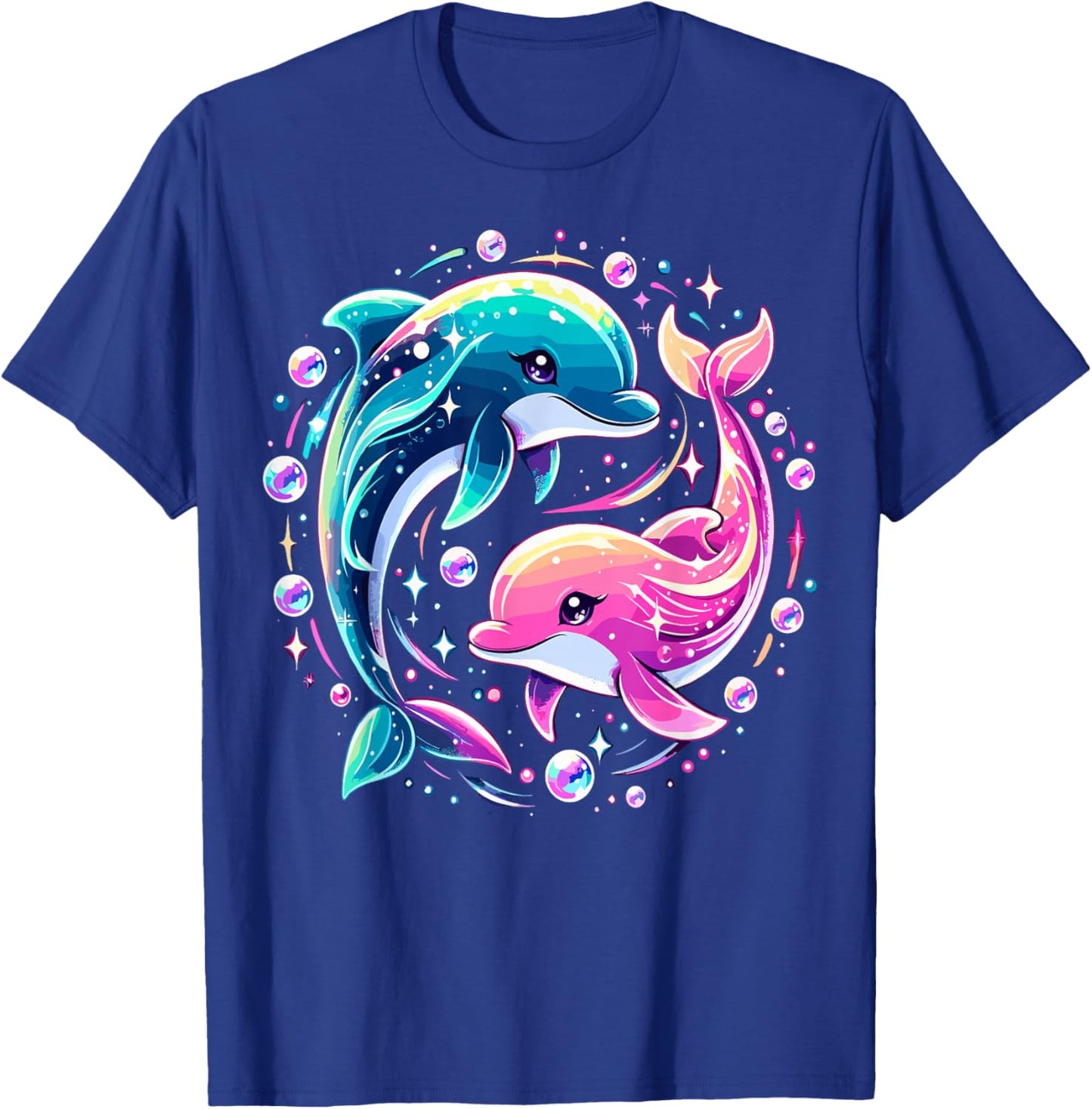 Dolphin Colorful Sea Ocean Animal Dolphin T-Shirt - T-Shirt | Royal