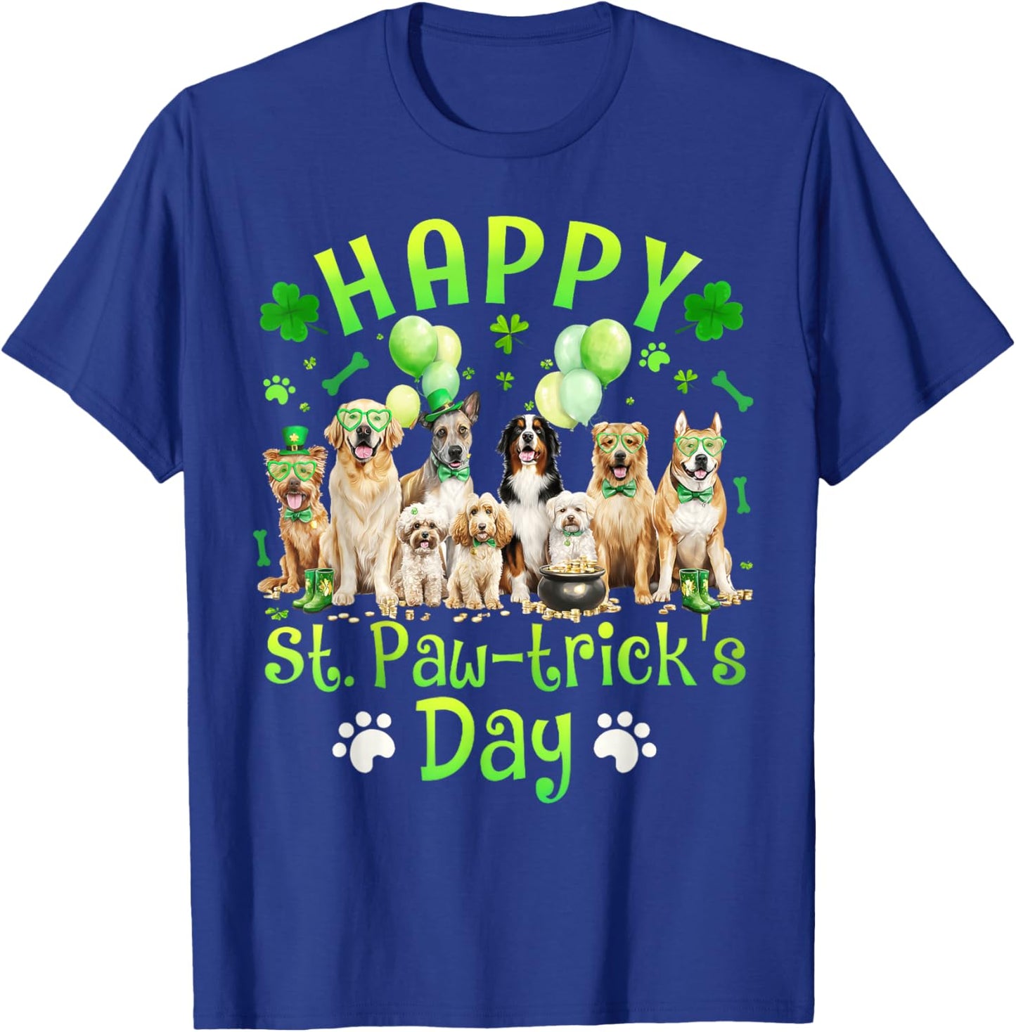 Saint Patrick's Day Paw-trick's Dog Lover Boys Girl Kid T-Shirt - T-Shirt | Royal