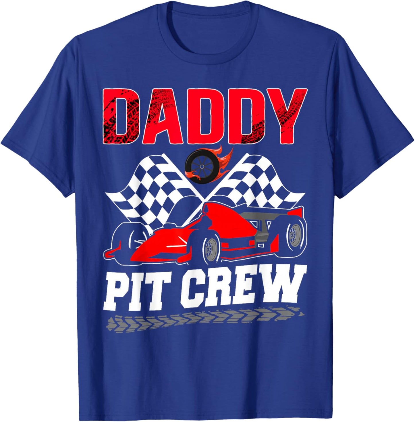 Daddy Pit Crew Racing Family Race Car Birthday Boy T-Shirt - T-Shirt | Royal