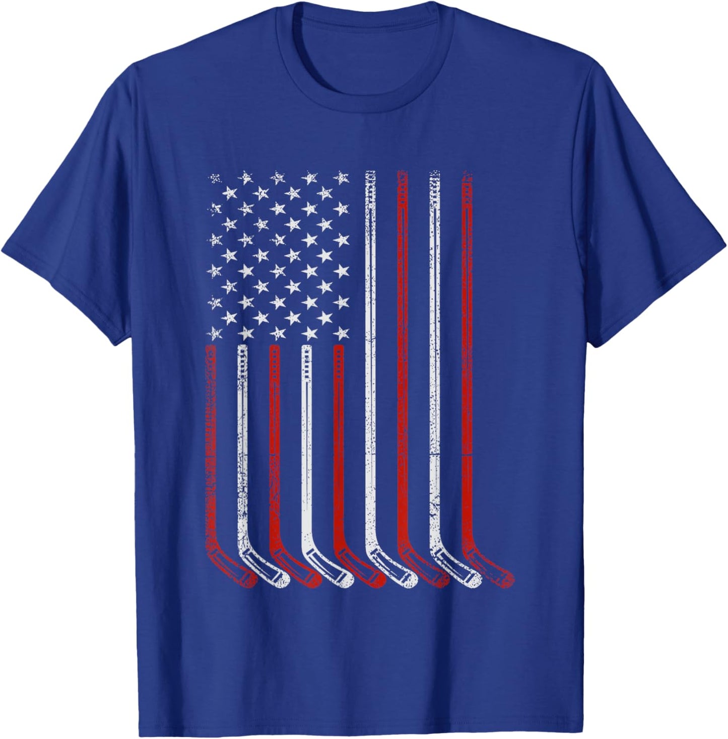 Ice Hockey Player & Coach US Flag Penalty Box Patriotic Fan T-Shirt - T-Shirt | Royal