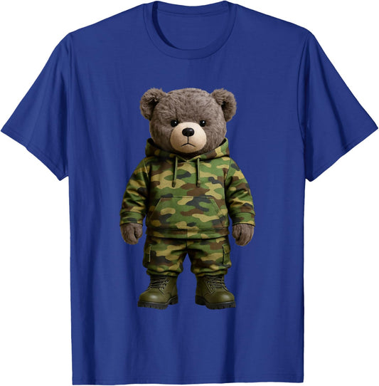 Camo Teddy Bear Camo Bear Cute Camouflage Teddy Bear T-Shirt - T-Shirt | Royal