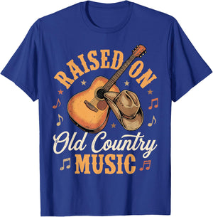 Raised On Old Country Music T-Shirt - T-Shirt | Royal
