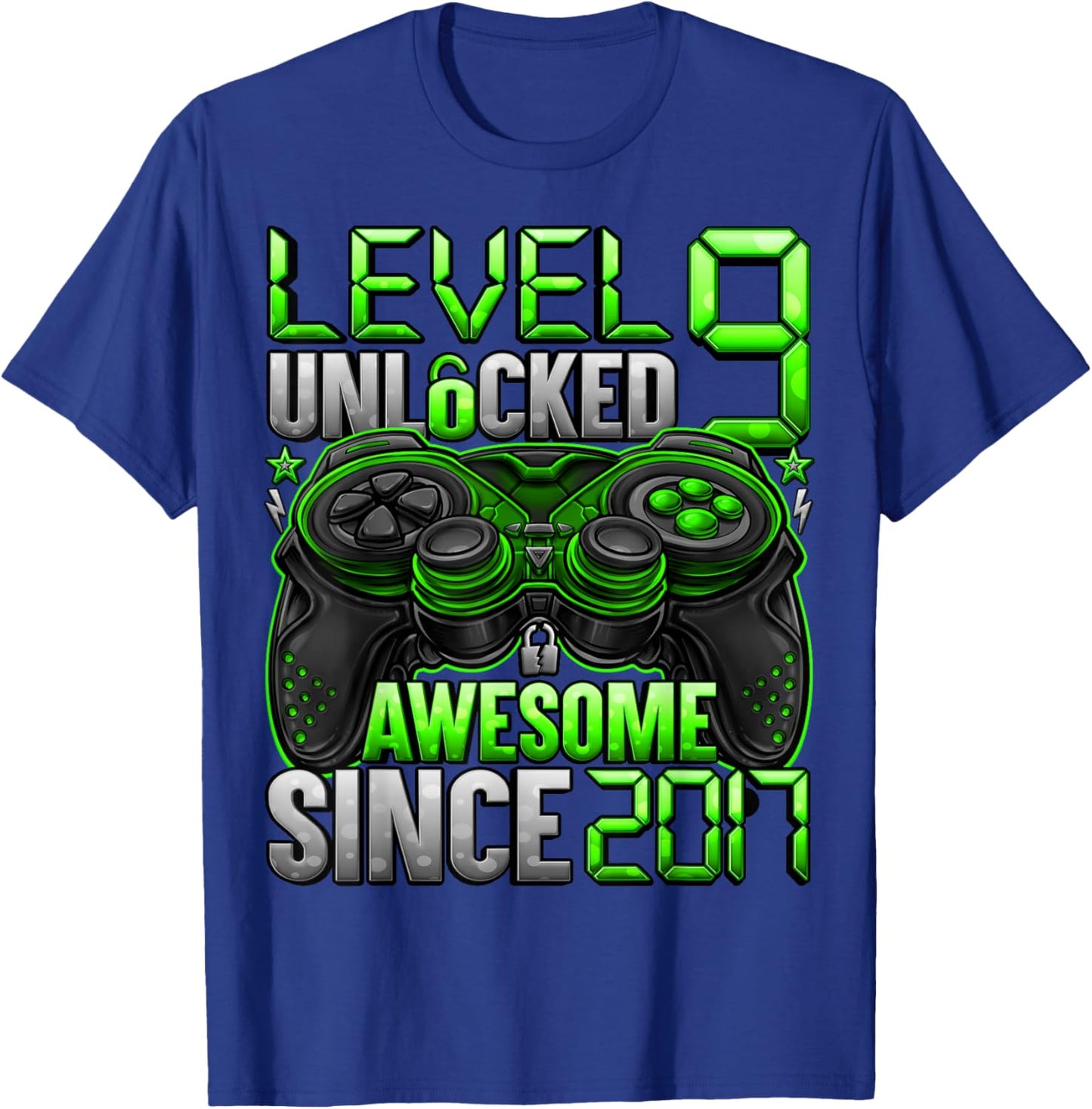 Level 9 Unlocked 9 Year Old Gifts for Boys 9th Birthday Boy T-Shirt - T-Shirt | Royal