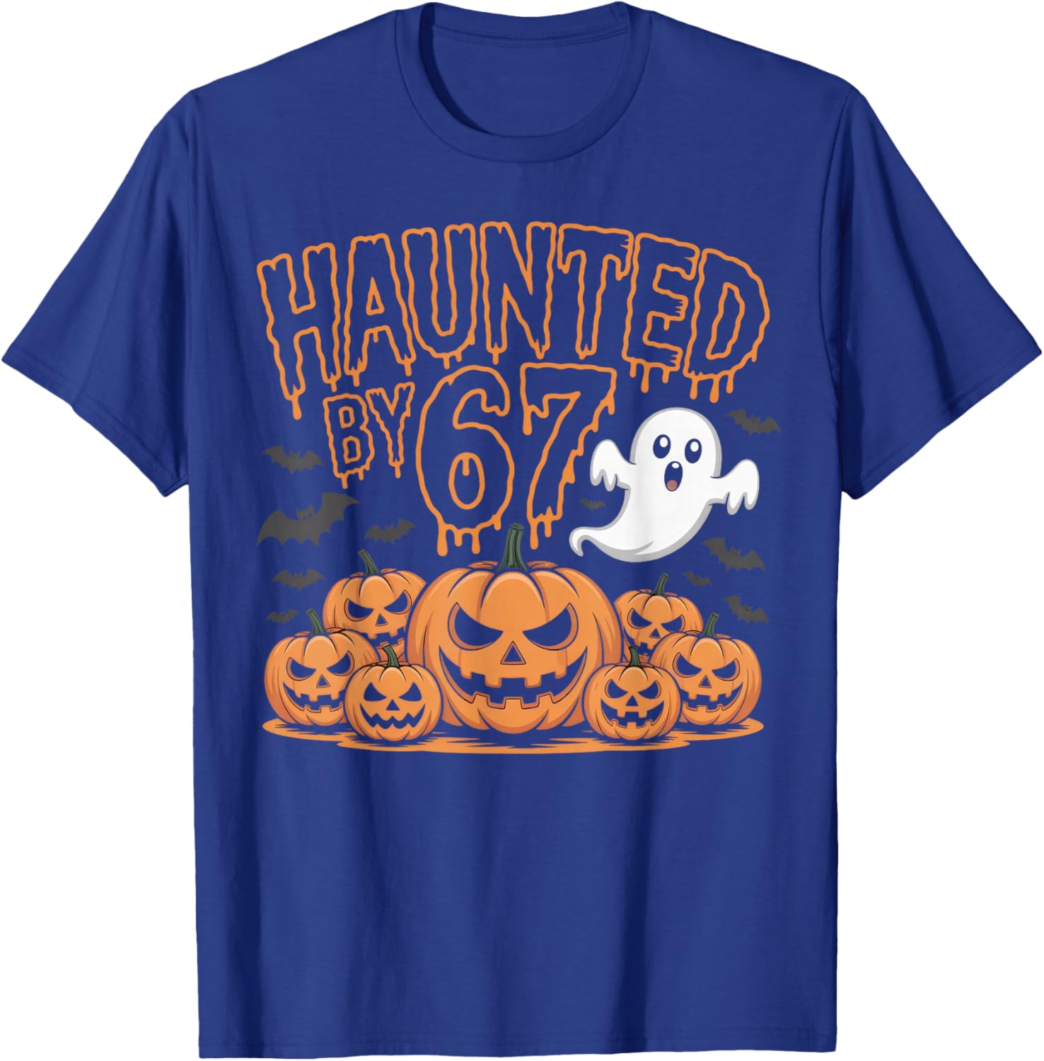 Haunted by 67 Funny Ghost and Pumpkin Halloween Costume T-Shirt - T-Shirt | Royal