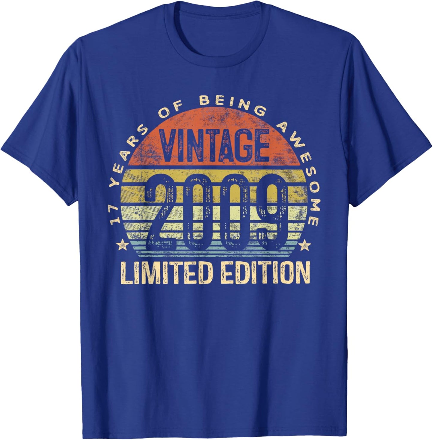 Vintage 2009 Limited Edition 17-Year-Old 17th Birthday T-Shirt - T-Shirt | Royal