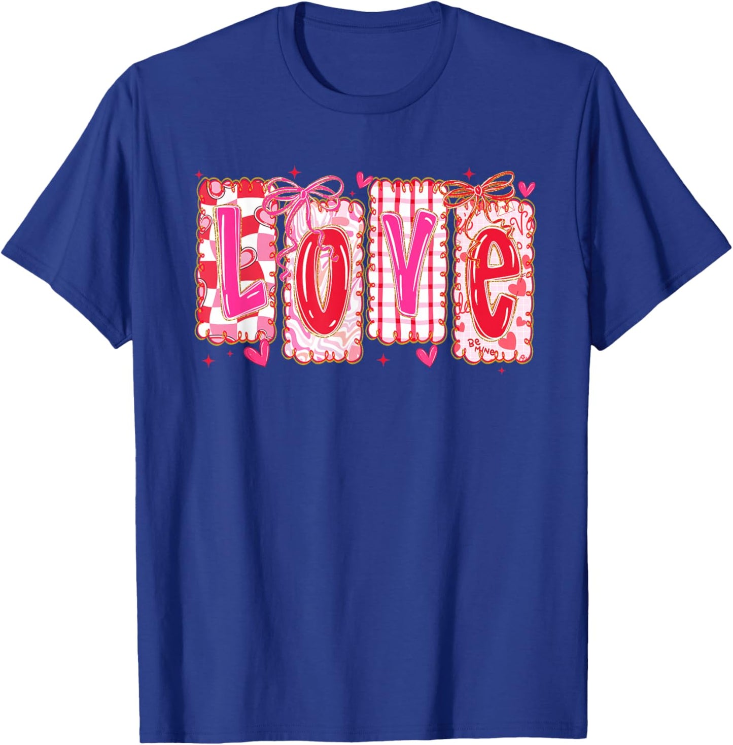 Preppy Love Valentine’s Day Coquette Bow Girls Women T-Shirt - T-Shirt | Royal