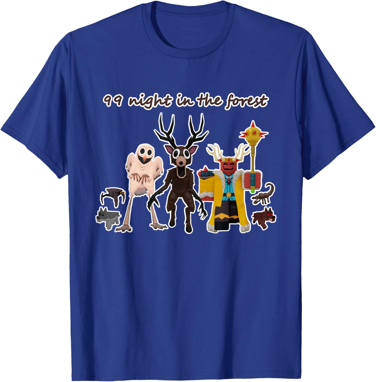 99 Nights Halloween in The Forest Kids Boys Girls Funny T-Shirt - T-Shirt | Royal