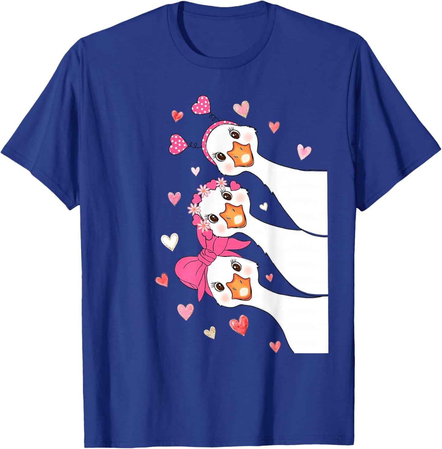 Funny Silly Love Goose Valentine You Make My Heart Go Honk T-Shirt - T-Shirt | Royal