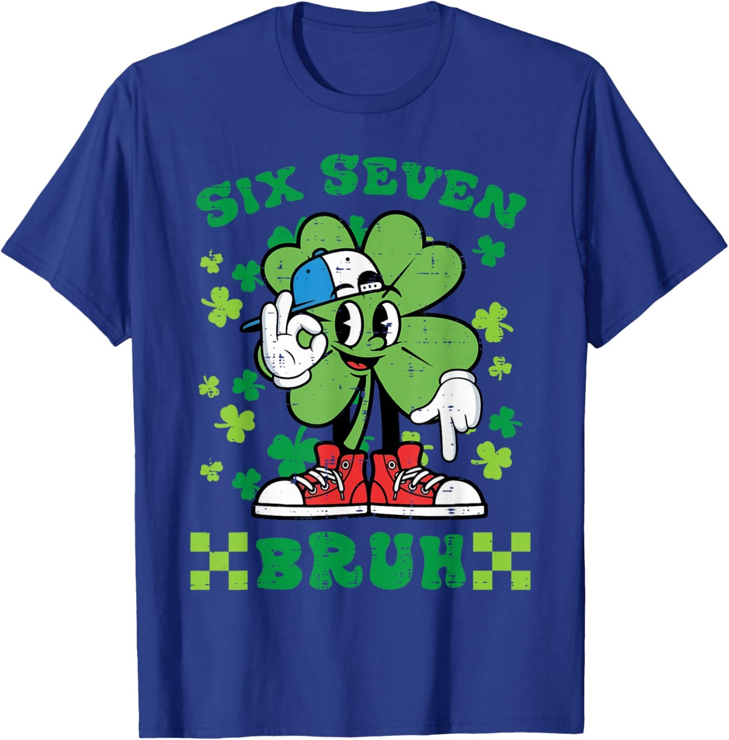 St Patricks Day Six Seven Bruh 6 7 Meme Boys Kids Youth T-Shirt - T-Shirt | Royal