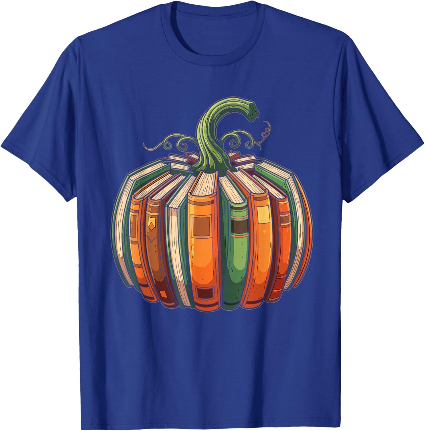 Halloween Teacher Shirts Fall Pumpkin Fall Book Shirt T-Shirt - T-Shirt | Royal