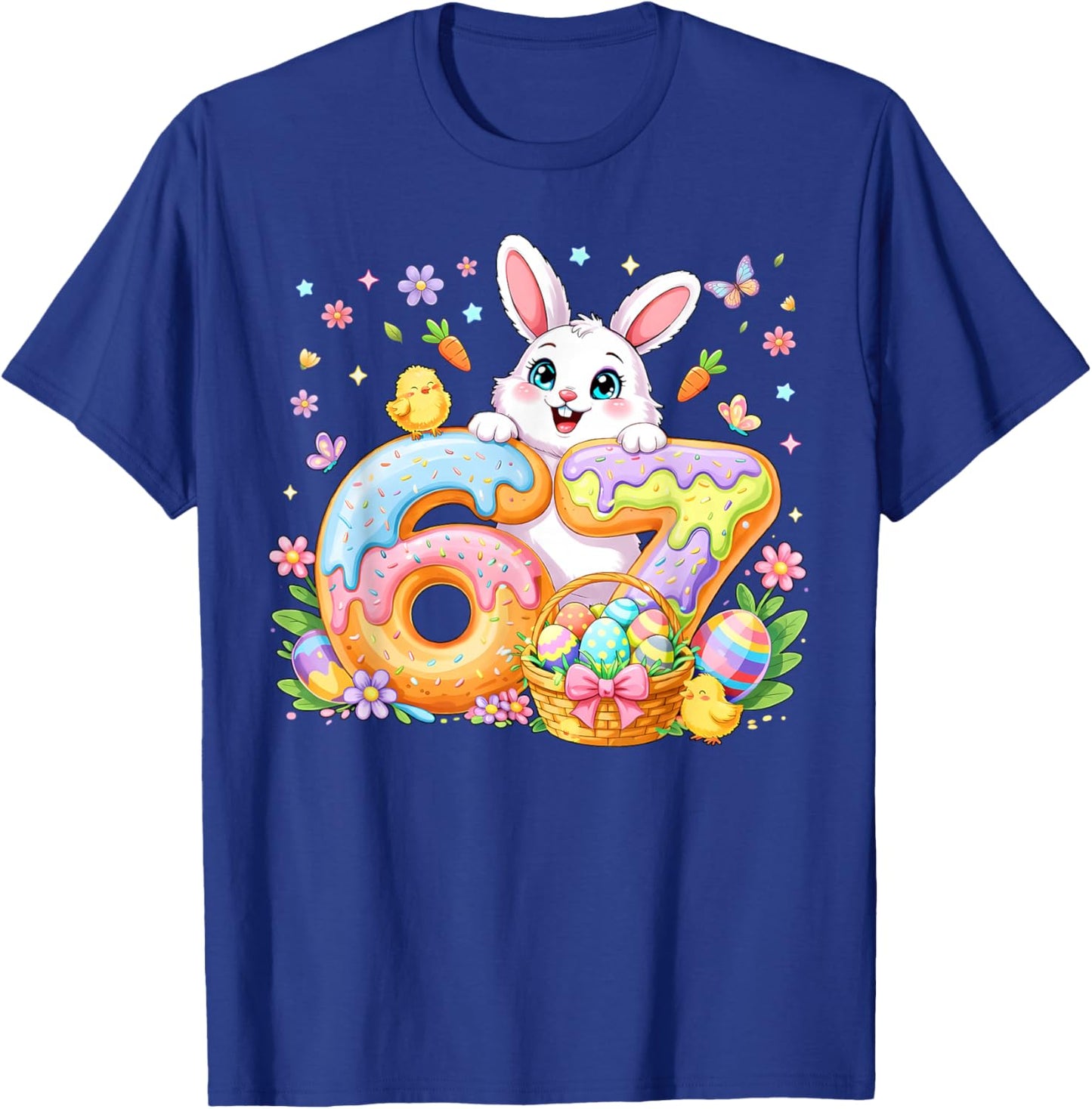 Happy Easter Day Funny 67 Bunny Six Seven Girl Kid Women T-Shirt - T-Shirt | Royal