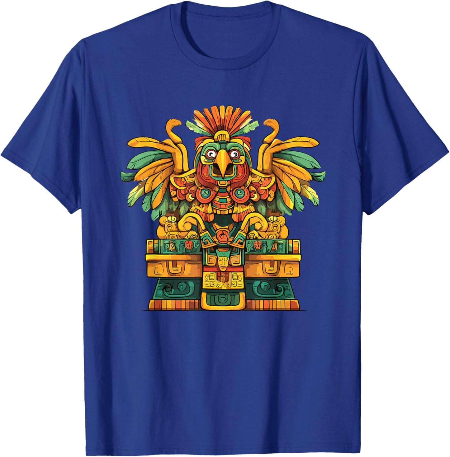 Aztec Eagle Totem Mesoamerican Temple Icon T-Shirt - T-Shirt | Royal