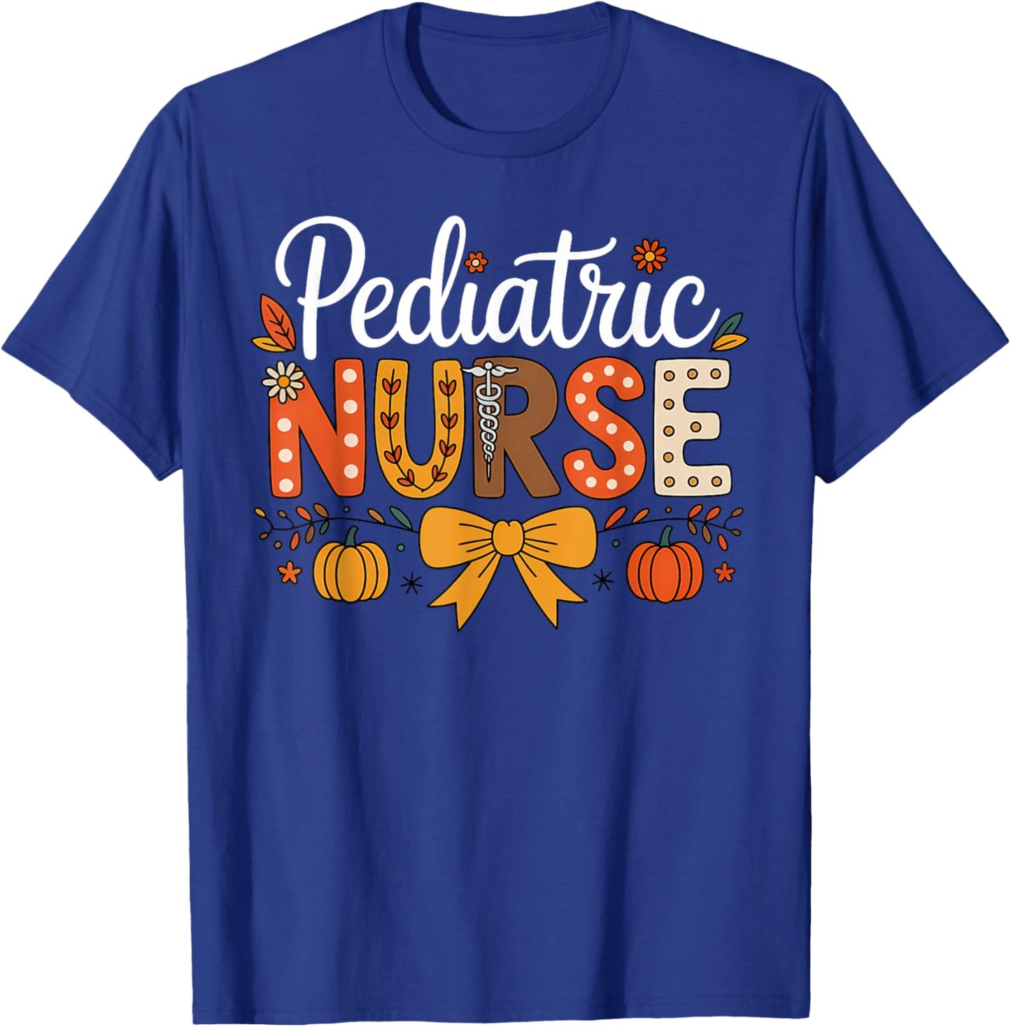 Fall Pediatric Nurses Thanksgiving Nurse Crew Thankful PEDS T-Shirt - T-Shirt | Royal