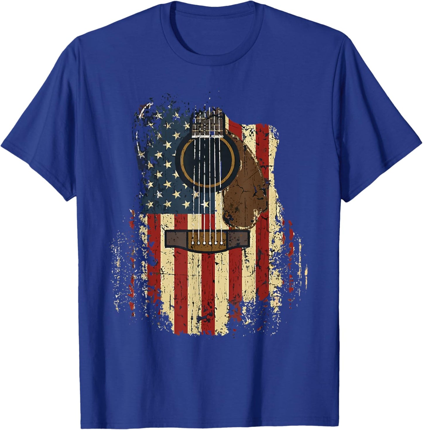 Vintage Country Western Acoustic Guitar Design for Guitarist T-Shirt - T-Shirt | Royal