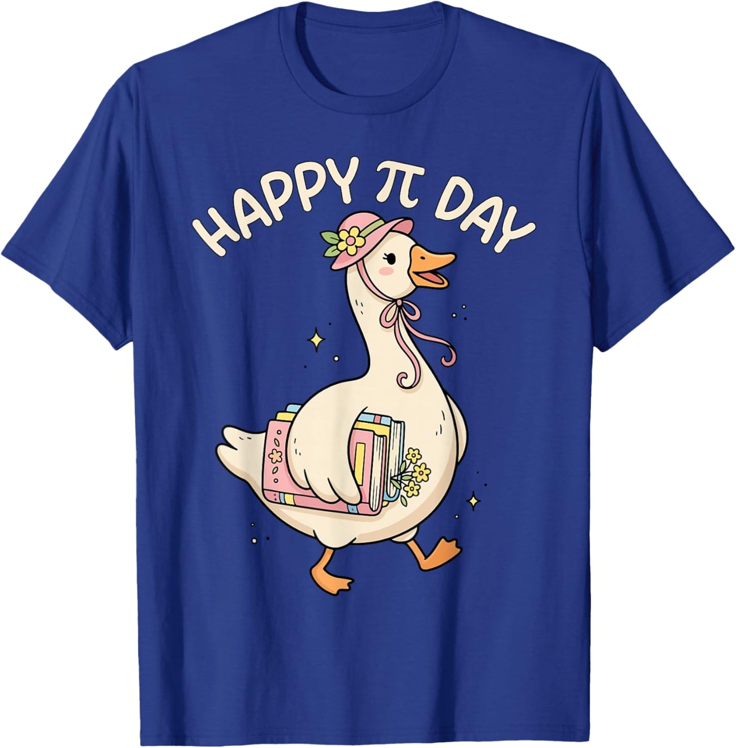 Happy Pi Day Goose Math Teacher Lovers 100 Day of School T-Shirt - T-Shirt | Royal