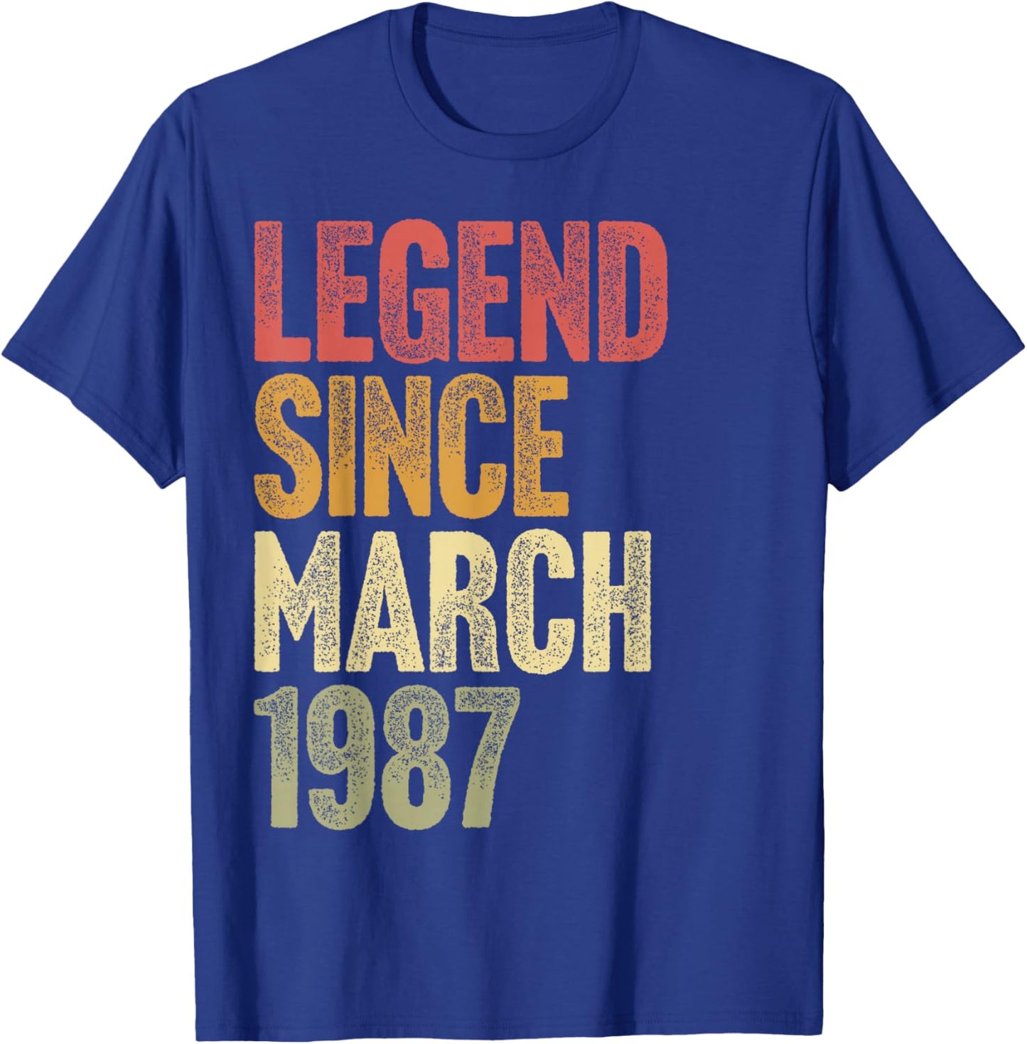 39 Year Old Legend Since March 1987 Retro 39th Birthday T-Shirt - T-Shirt | Royal