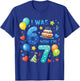 7th Birthday Boys I was 6 Now I’m 7 Birthday Party Kids T-Shirt - T-Shirt | Royal
