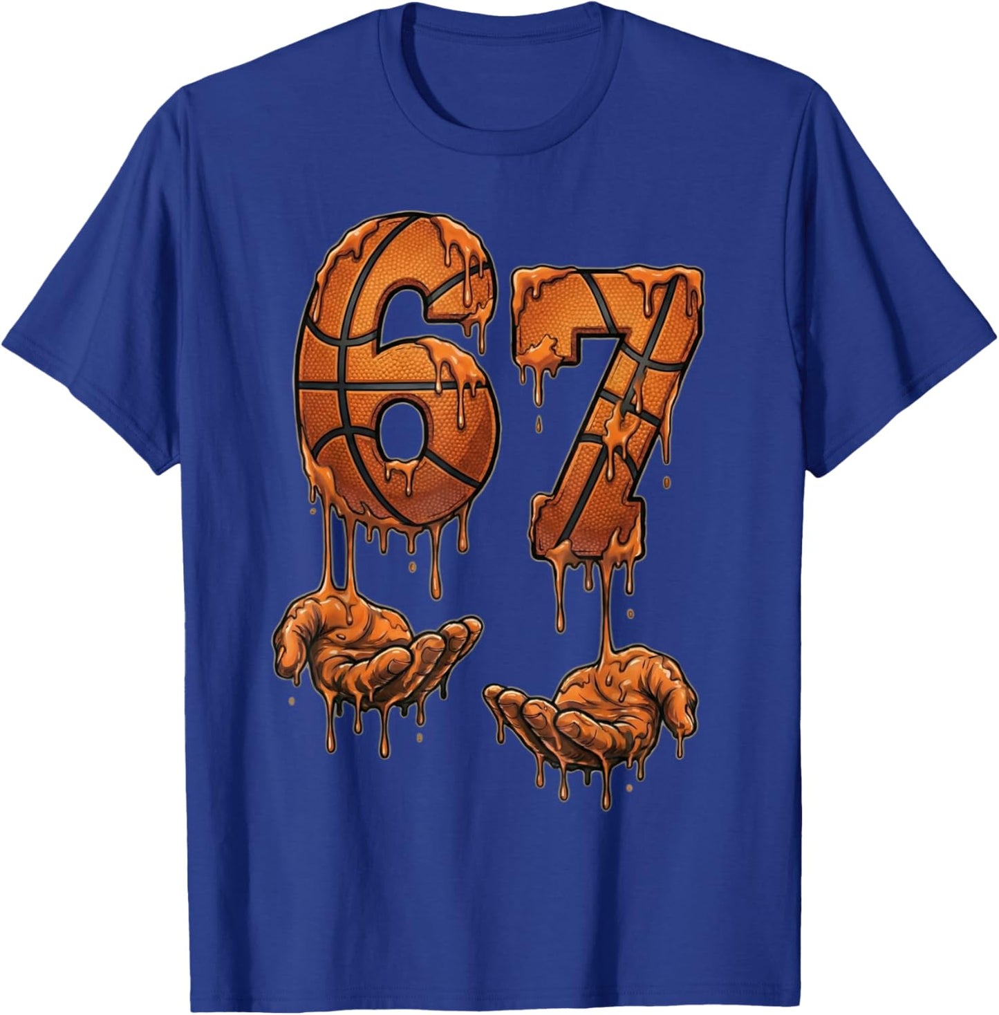 Funny 67 Basketball Six Seven Basketball 6 7 Kids Boys Girls T-Shirt - T-Shirt | Royal