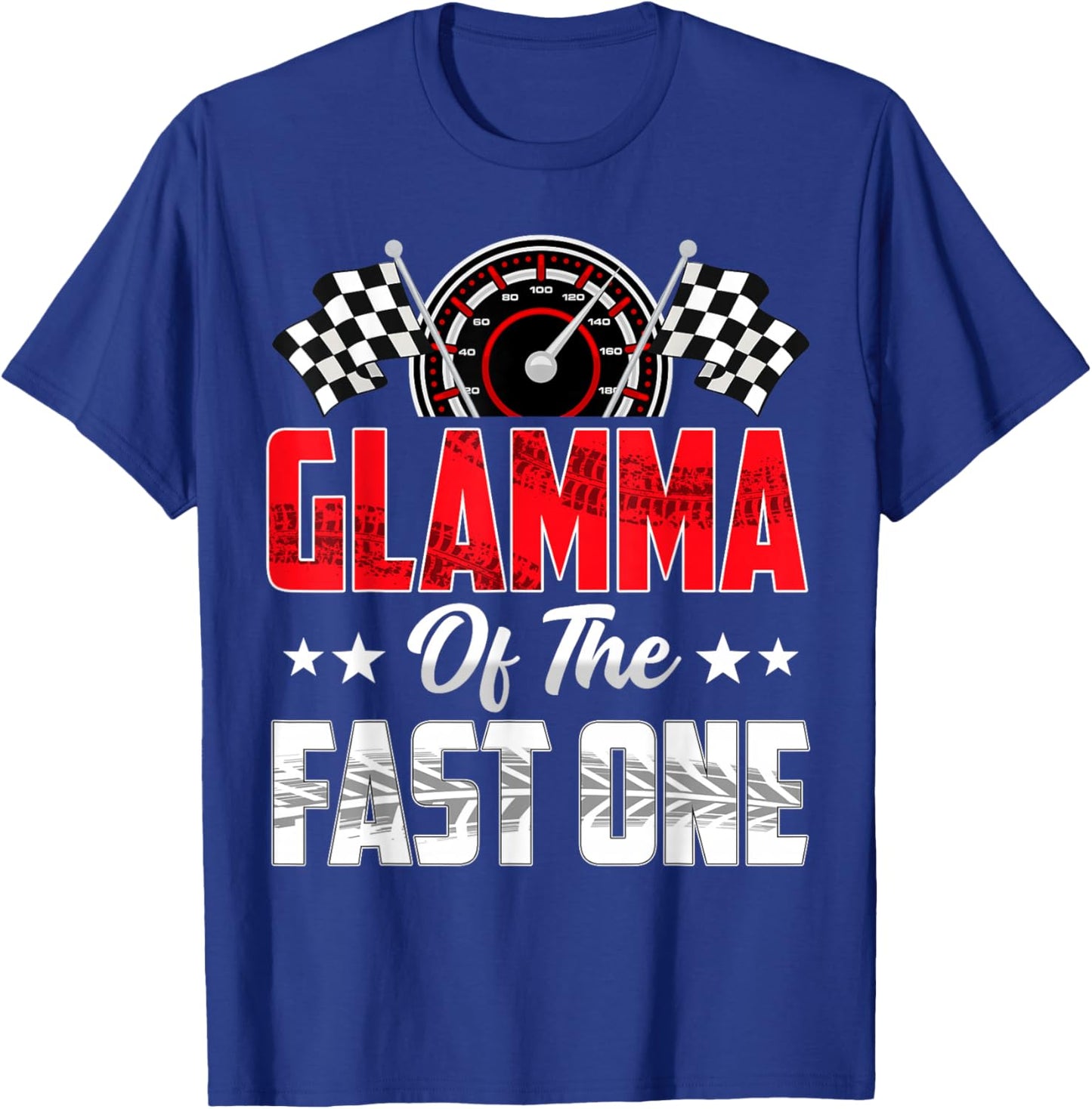 Glamma of The Fast One Birthday 1st Race Car Family T-Shirt - T-Shirt | Royal