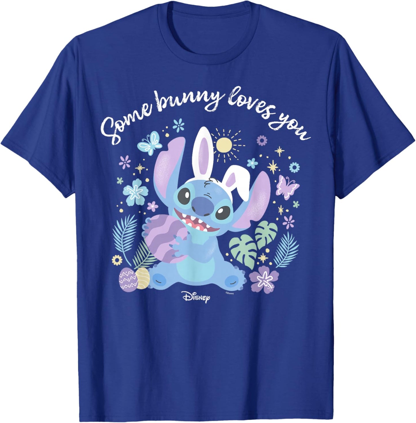 Disney Lilo & Stitch Some Bunny Loves You Easter Tropical T-Shirt - T-Shirt | Royal