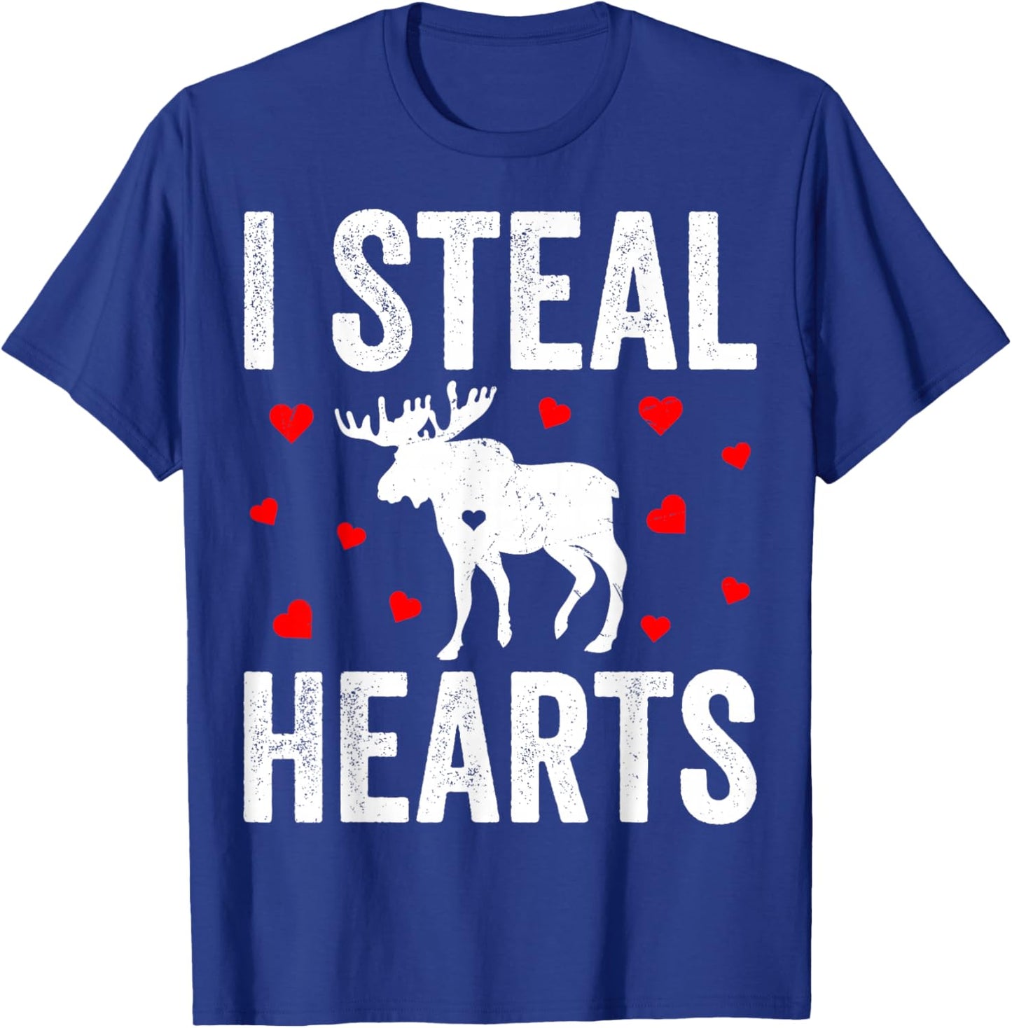 I Steal Hearts Moose Valentine's Day Couple T-Shirt - T-Shirt | Royal